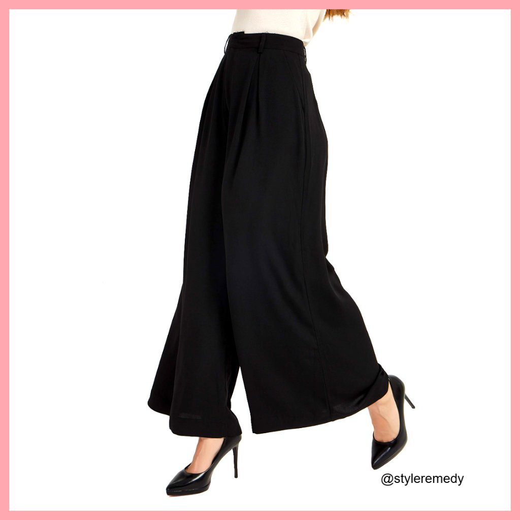 High Waist Wide Leg Palazzo Pants Casual Polyester Flowy